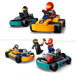Go-Karts mit Rennfahrern