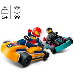 Go-Karts mit Rennfahrern