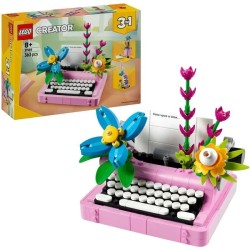Schreibmaschine mit Blumen