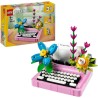 Schreibmaschine mit Blumen