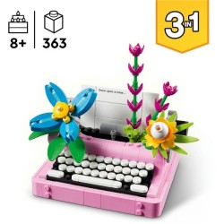 Schreibmaschine mit Blumen