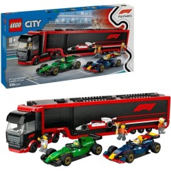 F1 Transporter mit RB20 & AMR24 F1 Rennautos