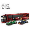 F1 Transporter mit RB20 & AMR24 F1 Rennautos
