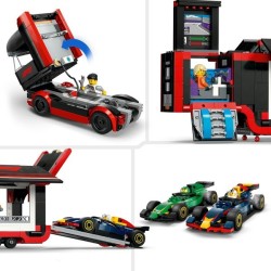 F1 Transporter mit RB20 & AMR24 F1 Rennautos