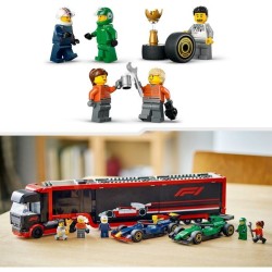 F1 Transporter mit RB20 & AMR24 F1 Rennautos