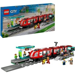 Straßenbahn mit Haltestelle