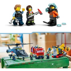 Kombinationsset mit Hubschrauber, Löschauto und U-Boot