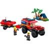 Feuerwehrgeländewagen mit Rettungsboot