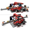 F1 Boxenstopp mit Boxencrew und Ferrari Flitzer