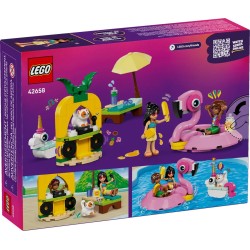 Poolparty mit Einhorn und Flamingo