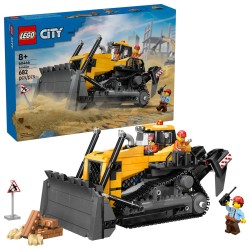 Gelber Bulldozer mit Frontlader