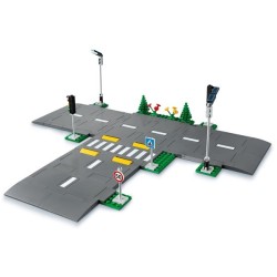 Straßenkreuzung mit Ampeln