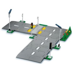 Straßenkreuzung mit Ampeln