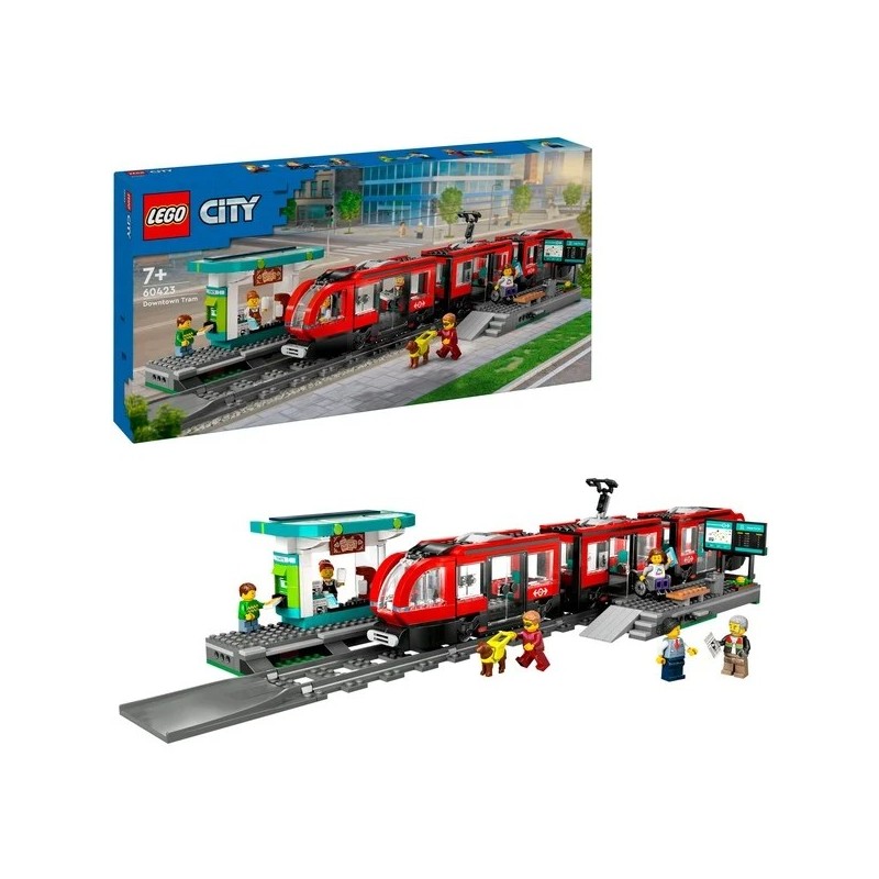 Straßenbahn mit Haltestelle