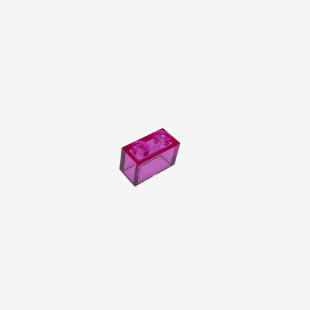 3065 Brick 1x2 without Bottom Tube - Trans Dark Pink