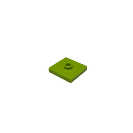 87580 Plate Modified 2x2 with Groove and 1 Stud in Center (Jumper) - Lime