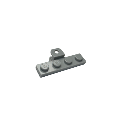 98263 Plate Modified 1x4 with Tow Ball Socket, Flattened with Holes - Light Bluish Gray
