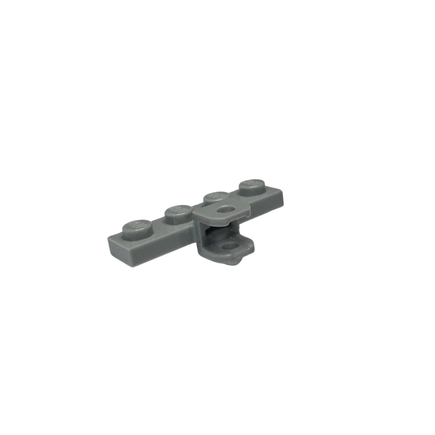 98263 Plate Modified 1x4 with Tow Ball Socket, Flattened with Holes - Light Bluish Gray