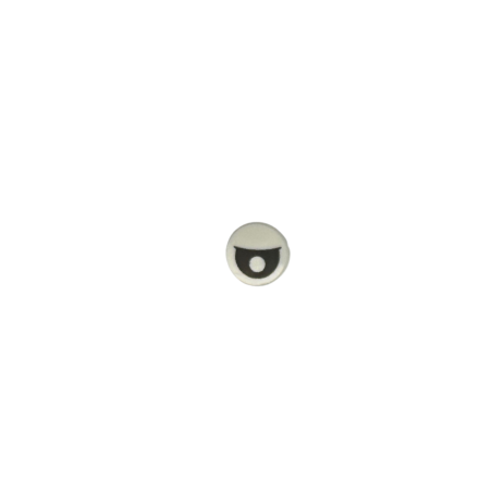 98138pb027 Tile Round 1x1 with Black Eye Partially Closed with Off-Center Pupil Pattern - White