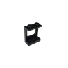 60032 Window 1x2x2 Plane, Single Hole Top and Bottom for Glass - Black