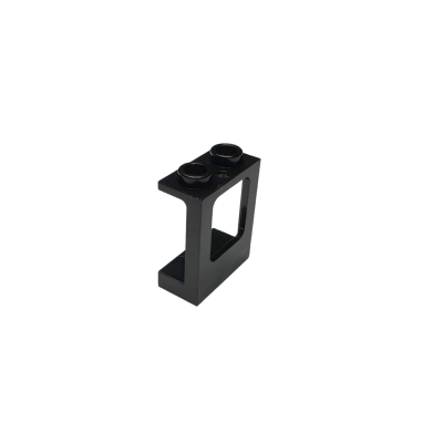 60032 Window 1x2x2 Plane, Single Hole Top and Bottom for Glass - Black