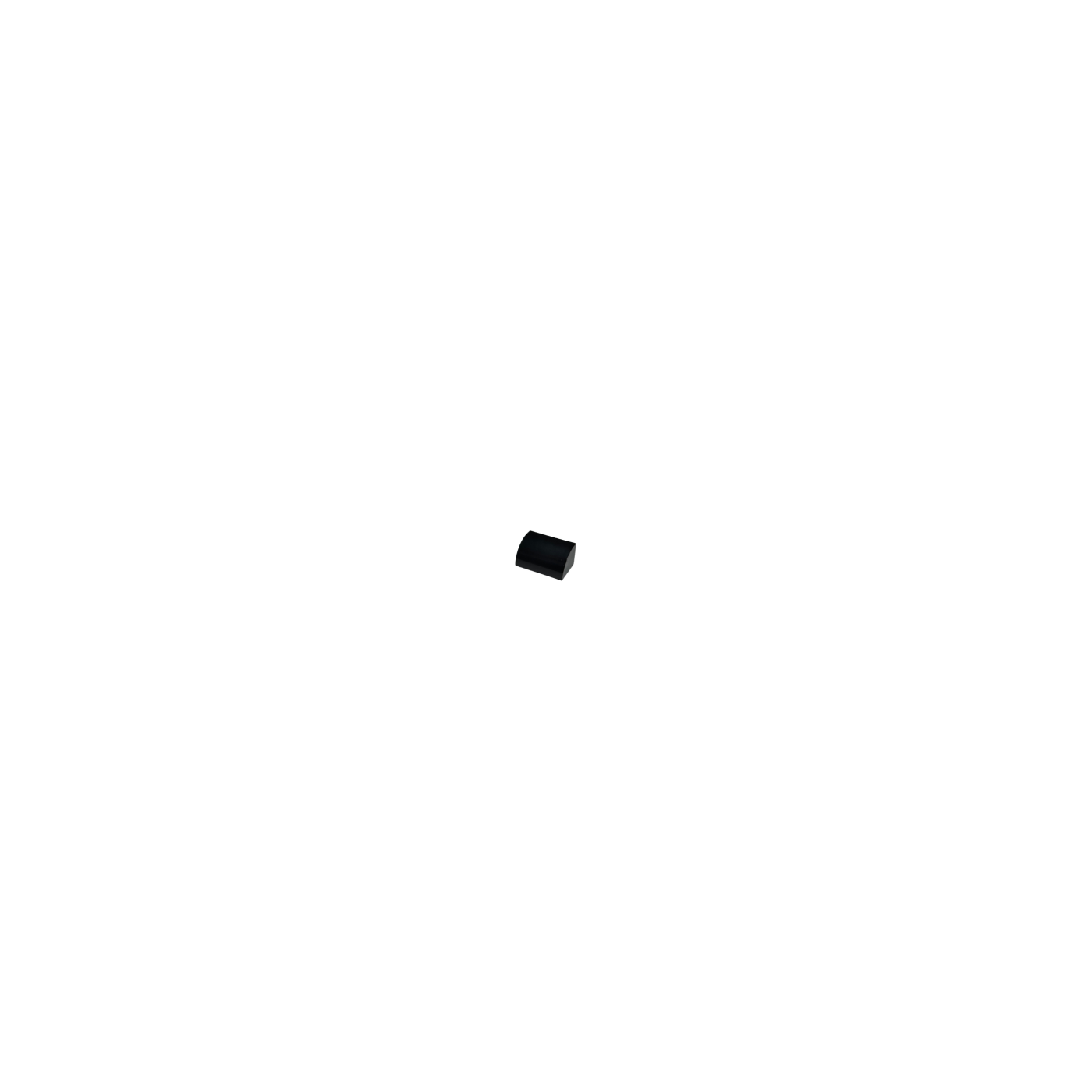 37352 Slope, Curved 1x2 with Bottom Stud Holder - Black