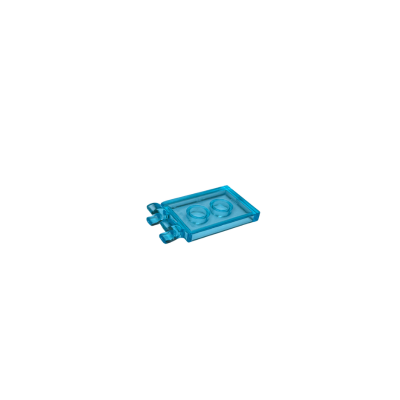 30350b Tile Modified 2x3 with 2 Open O Clips - Trans-Light Blue
