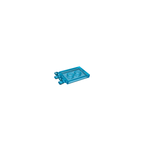 30350b Tile Modified 2x3 with 2 Open O Clips - Trans-Light Blue