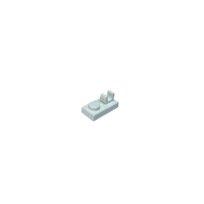 44861 Plate Modified 1x2 with Open O Clip on Top - White