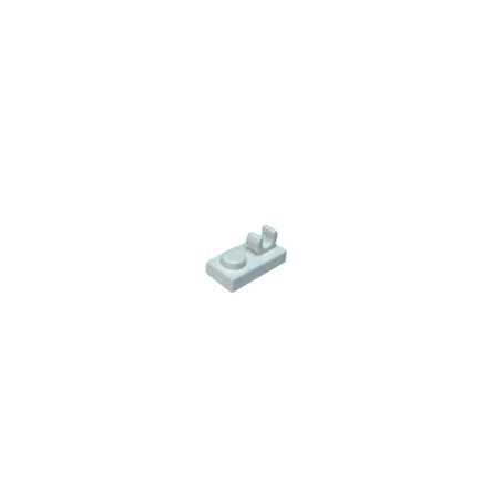 44861 Plate Modified 1x2 with Open O Clip on Top - White