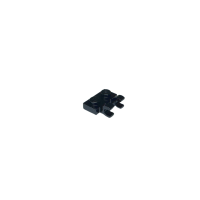 60470b Plate Modified 1x2 with 2 Open O Clips (Horizontal Grip) - Black