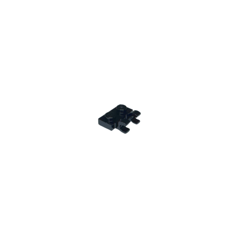 60470b Plate Modified 1x2 with 2 Open O Clips (Horizontal Grip) - Black