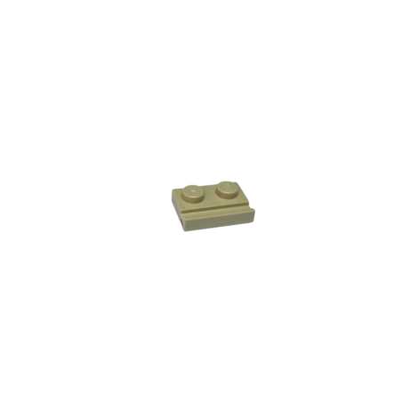 32028 Plate Modified 1x2 with Door Rail - Tan