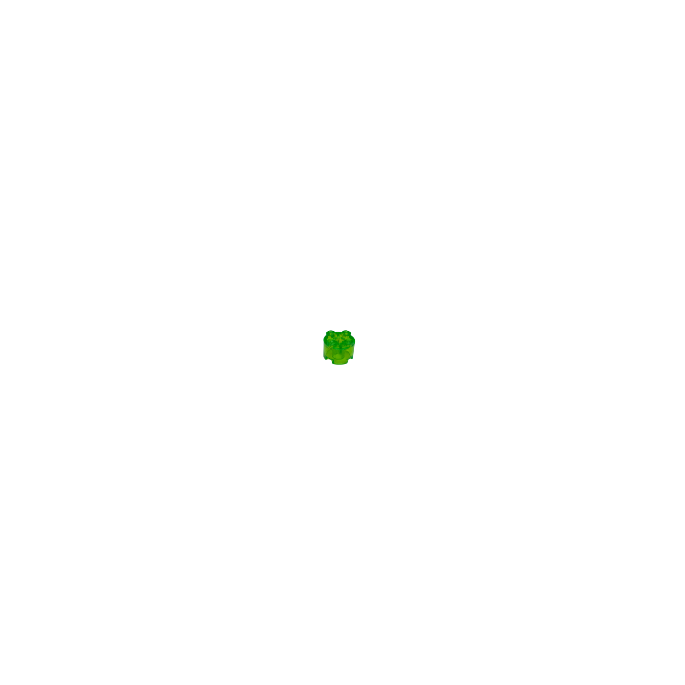 3941 Brick Round 2x2 with Axle Hole - Trans-Bright Green