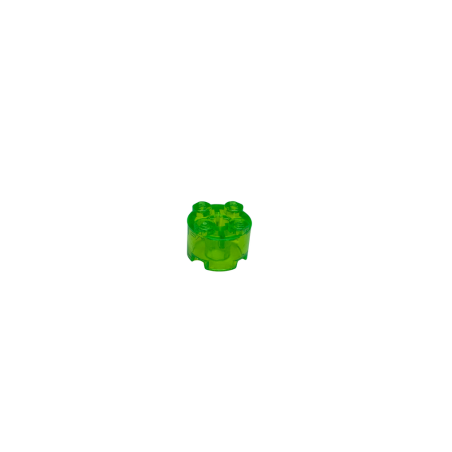 3941 Brick Round 2x2 with Axle Hole - Trans-Bright Green