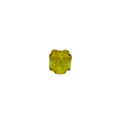 3941 Brick Round 2x2 with Axle Hole - Trans-Yellow