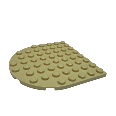 41948 Plate Round 8x8 Rounded End - Tan