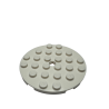 11213 Plate Round 6x6 with Hole - White