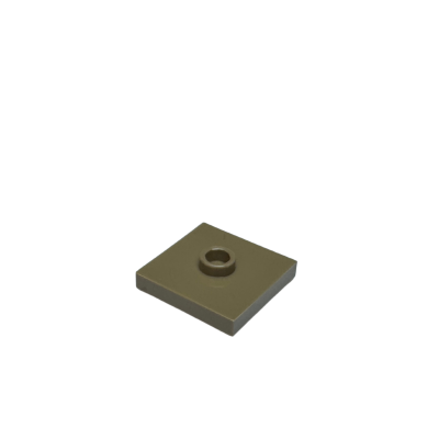 87580 Plate Modified 2x2 with Groove and 1 Stud in Center (Jumper) - Dark Tan