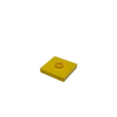 87580 Plate Modified 2x2 with Groove and 1 Stud in Center (Jumper) - Yellow