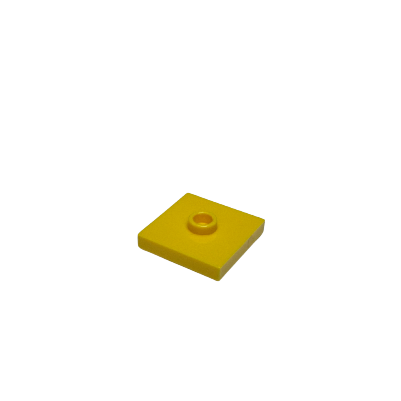 87580 Plate Modified 2x2 with Groove and 1 Stud in Center (Jumper) - Yellow