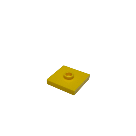 87580 Plate Modified 2x2 with Groove and 1 Stud in Center (Jumper) - Yellow