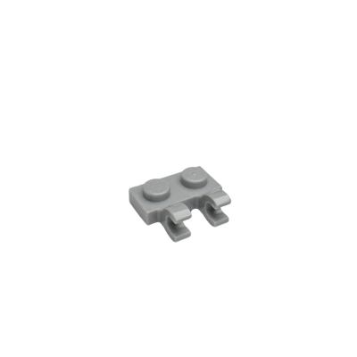 60470b Plate Modified 1x2 with 2 Open O Clips (Horizontal Grip) - Light Bluish Gray