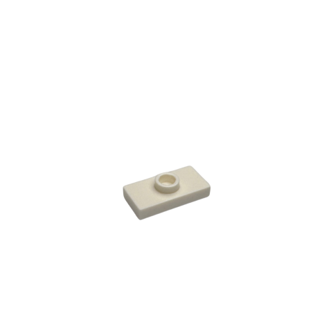 15573 Plate Modified 1x2 with 1 Stud with Groove and Bottom Stud Holder (Jumper) - White