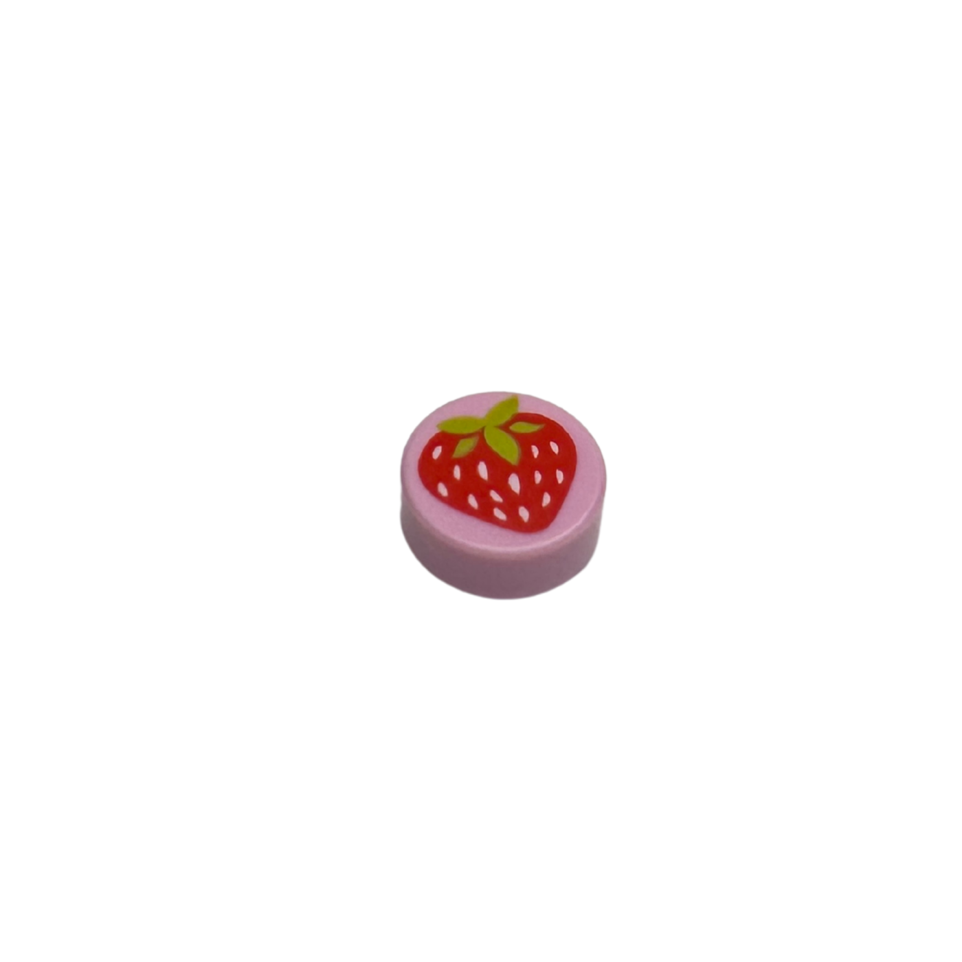98138pb015 Tile Round 1x1 with Strawberry Pattern - Bright Pink