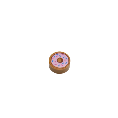 98138pb182 Tile Round 1x1 with Donut - Medium Nougat