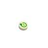98138pb264 Tile Round 1x1 with Green Electric Power Plug - White