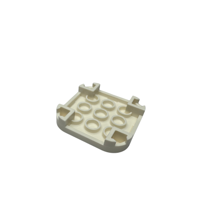68869 Tile Modified 4x4 with Rounded Corners and 4 Feet - White