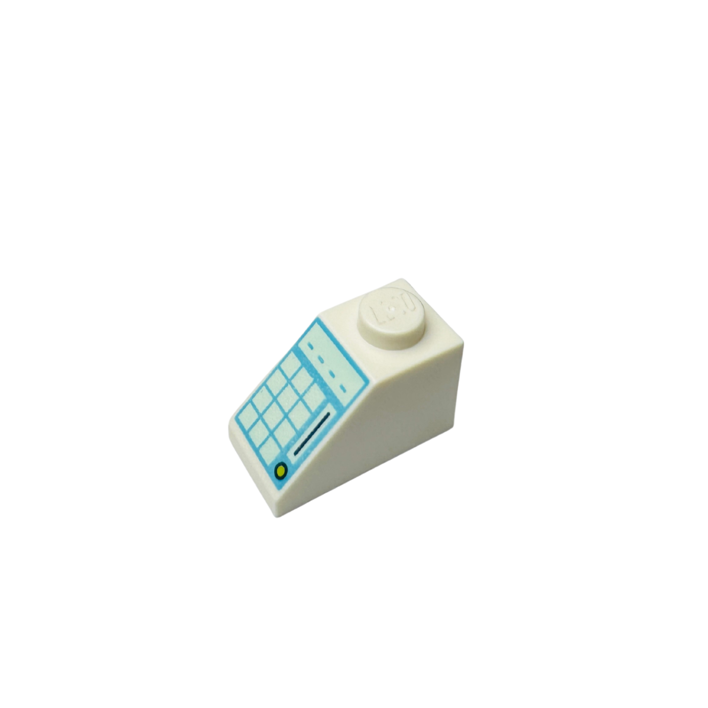 3040pb027 Slope 45 2x1 with Light Aqua Keypad - White