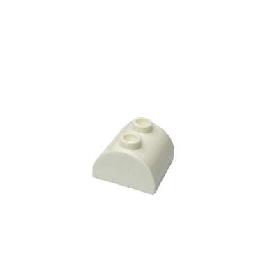 30165 Slope Curved 2x2 Double with 2 Hollow Studs - White